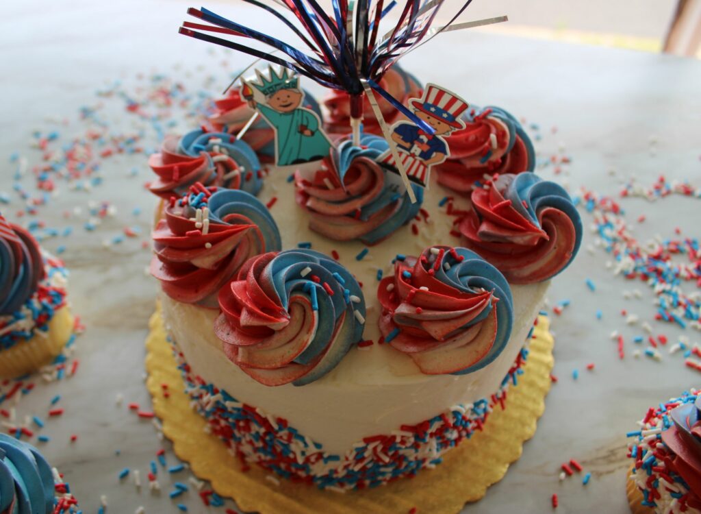 Labor Day Half & Half Cake