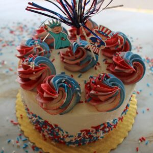 4th of July Half & Half 7" Cake