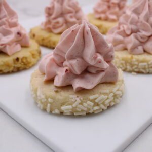 Strawberry Thumbprints    (Nuts or Jimmies)  (2.99)