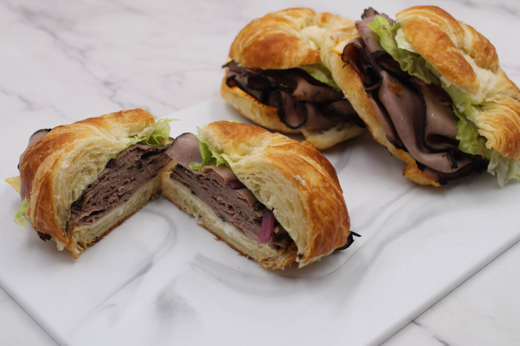 Croissant Sandwich Tray - Savory Roast Beef <br>1 Doz. - Call to check availability