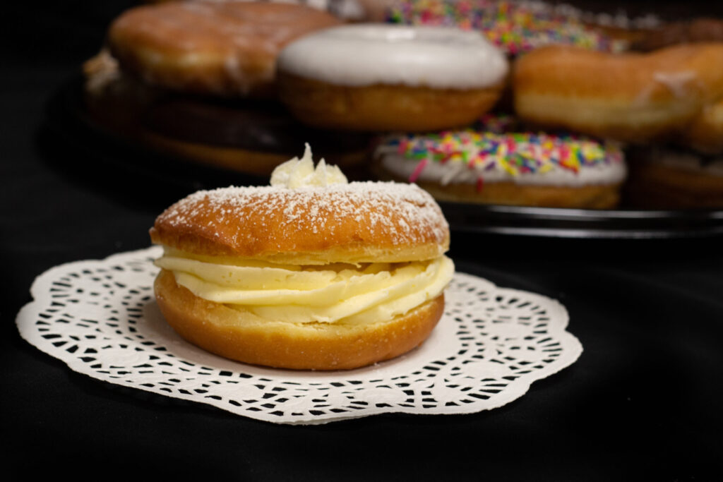 Raised Cream Filled Puff Donuts