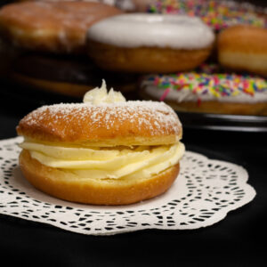 Raised Cream Filled Puff Donuts