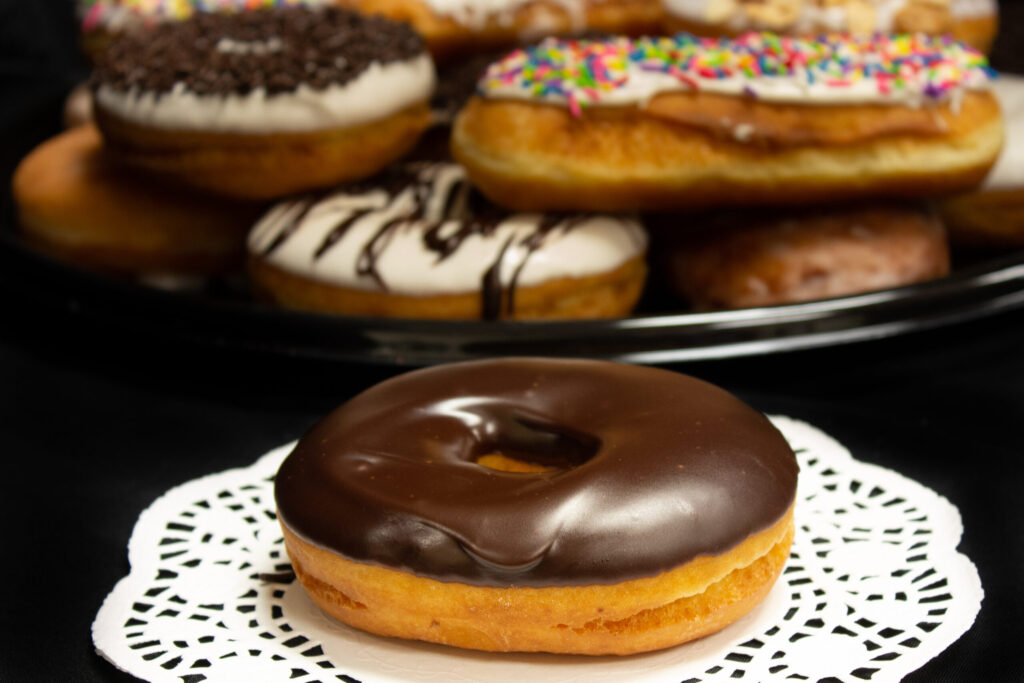 Chocolate Iced Raised Ring Donuts